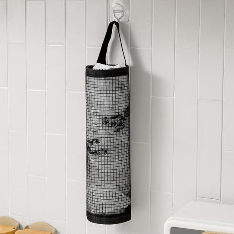 Hanging Trash & Grocery Bag Holder 1pcs - Wall-Mounted Plastic Bag Dispenser