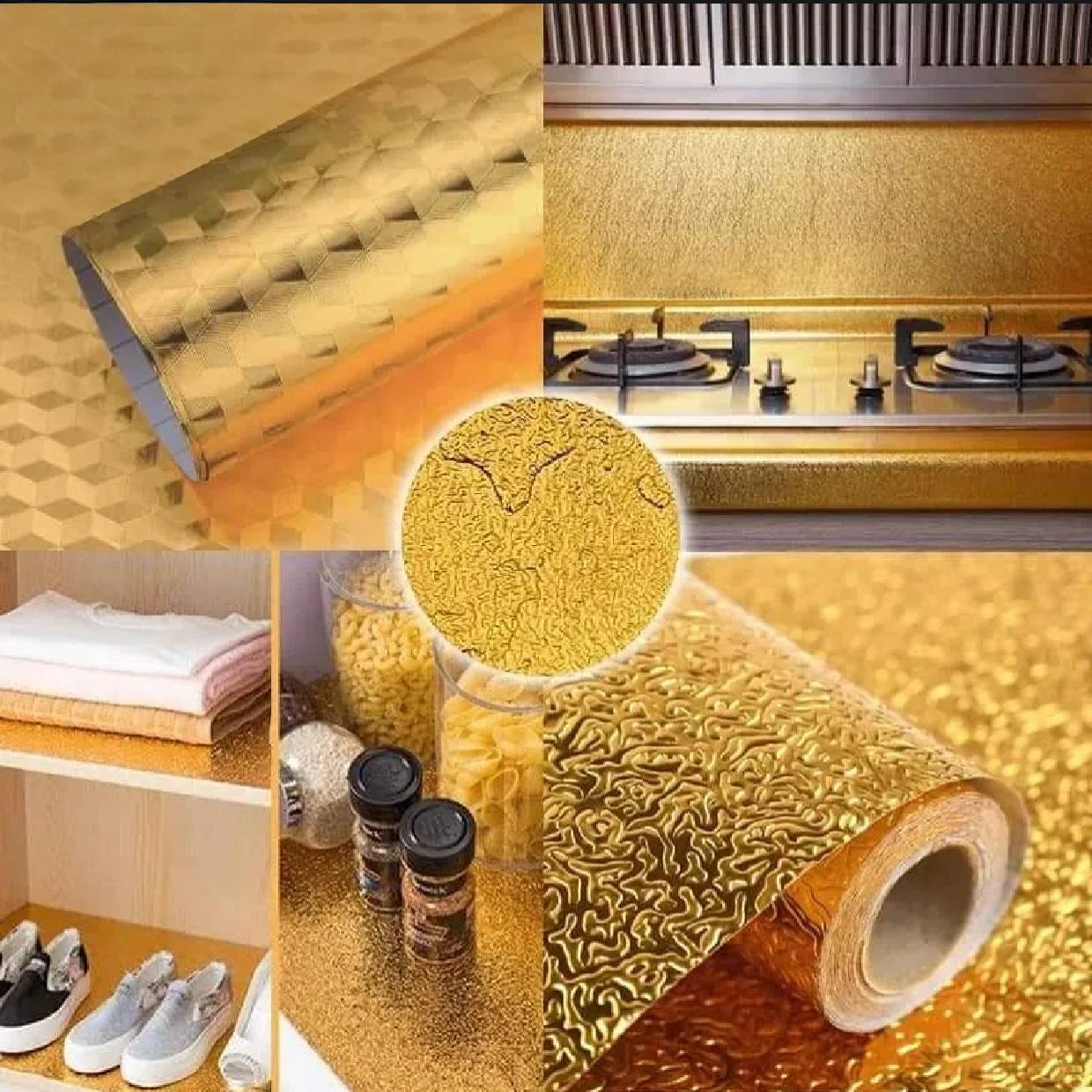 Aluminum Foil Stickers (Kitchen Oil-proof, Waterproof, Wall & Cabinet Sticker)