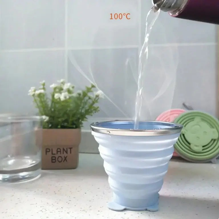 200 মিলি ভাঁজ কাপ বিপিএ ফুড গ্রেড ওয়াটার কাপ ট্র্যাভেল সিলিকন প্রত্যাহারযোগ্য রঙিন পোর্টেবল আউটডোর কফি হ্যান্ডকাপ