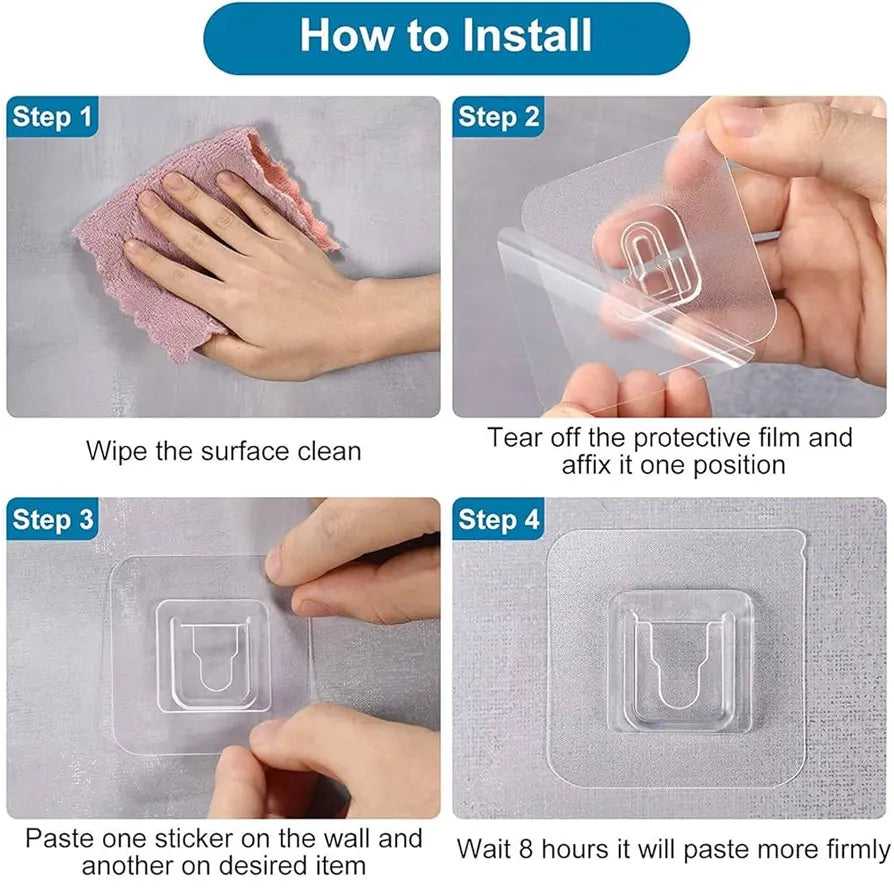 5pair Double Sided Self Adhesive Wall Hooks