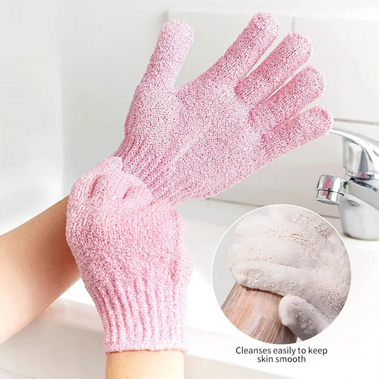 1Pair Shower Gloves Exfoliating Wash Skin Spa Bath Gloves Foam Bath Skid Resistance Body Mage Cleaning Loofah Scrubber