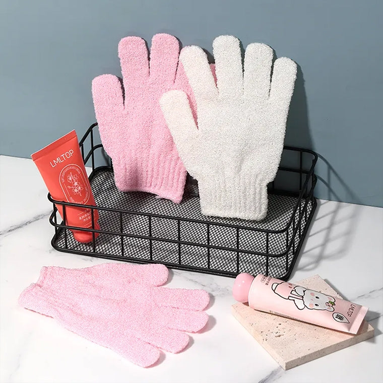 1Pair Shower Gloves Exfoliating Wash Skin Spa Bath Gloves Foam Bath Skid Resistance Body Mage Cleaning Loofah Scrubber