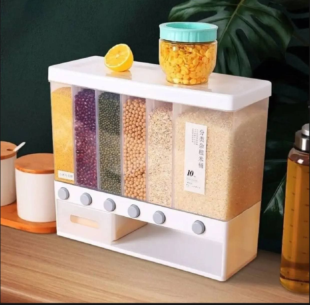 10Kg Kitchen Wall Rice Container Food Storage Case Bean Grain Cereal Dispenser
