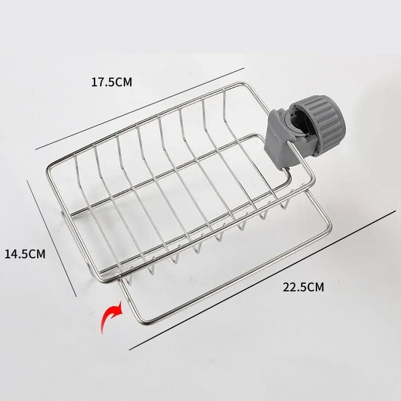 Kitchen Stainless Steel Faucet Sink Sponge Holder Water Tap Soap Sponge Storage Rack - Kitchen Rack - Kitchen Rack