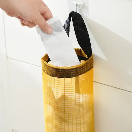 Hanging Trash & Grocery Bag Holder 1pcs - Wall-Mounted Plastic Bag Dispenser