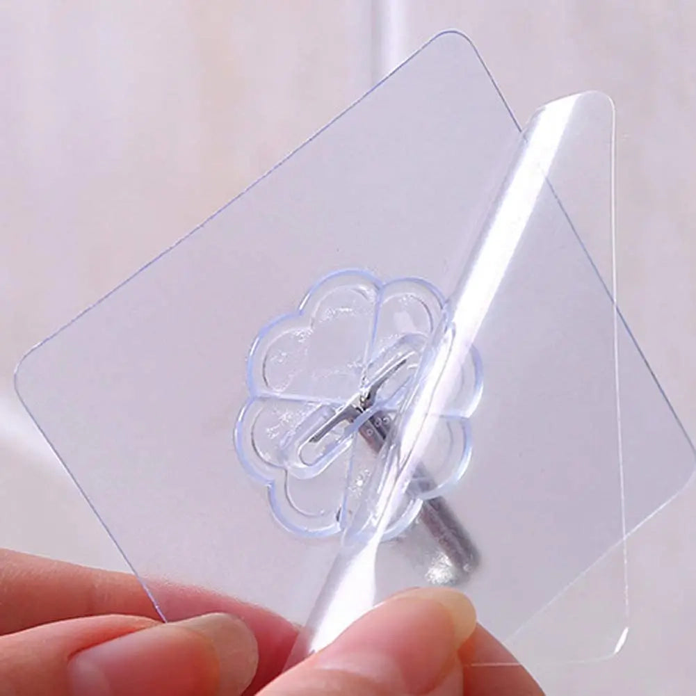 10 পিসি আঠালো হুক স্বচ্ছ প্রাচীর হুক জলরোধী তেলরোধী স্ব আঠালো হুক রান্নাঘরের বাথরুমের জন্য বিরামহীন ঝুলন্ত হুক