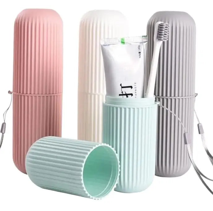 1 পিস পোর্টেবল টুথব্রাশ এবং টুথপেস্ট হোল্ডার স্টোরেজ বক্স (এলোমেলো) - ব্রাশ ধারক