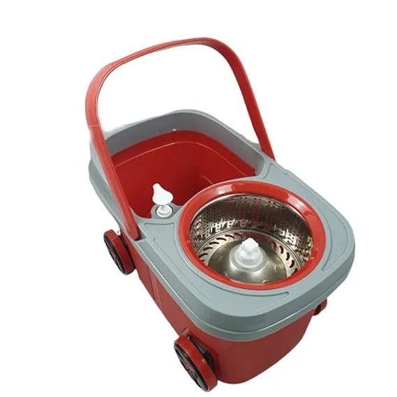 Oxygenta Easy Magic Bucket Spin Mop Double Drive Hand Pressure with 2 Microfiber Mop Head - (Assorted)